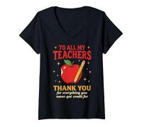 Mujer Gracias Maestros Heroes anónimos Apreciación del Personal de la Escuela Camiseta Cuello V