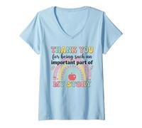 Mujer Gracias Parte Importante Mi Profesor de Historia Camiseta Cuello V