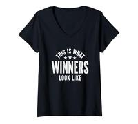 Mujer Gracioso Decir Esto como se Ven los ganadores Camiseta Cuello V