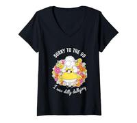 Mujer Gracioso Diciendo Lo Siento, el 99 fue Dilly Dallying Camiseta Cuello V