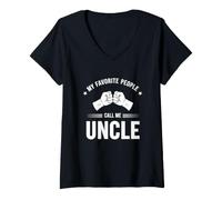 Mujer Gracioso Diciendo Que mi Gente Favorita Llama tío Camiseta Cuello V
