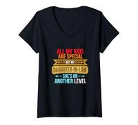 Mujer Gracioso Diciendo Que Todos mis Hijos Son Especiales Pero mi Hija Ley Ella Camiseta Cuello V
