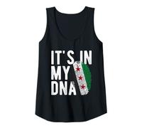 Mujer Gracioso está en mi ADN Nueva bandera de Siria Huella dactilar Camiseta sin Mangas
