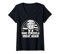 Mujer Gracioso Hacer Que Venezuela vuelva a ser Grande Trump Oil Camiseta Cuello V