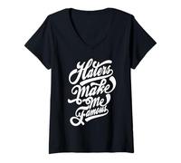 Mujer Gracioso - Los Enemigos me Hacen Famoso Camiseta Cuello V