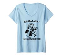 Mujer Gracioso mi chivo y Hablo de ti Camiseta Cuello V