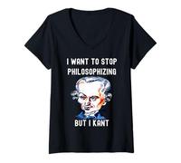 Mujer Gracioso Quiero Dejar de Filosofar Pero I Kant Filosofía W Camiseta Cuello V