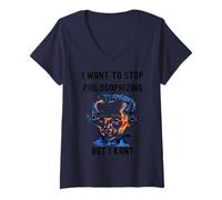 Mujer Gracioso Quiero Dejar de Filosofar Pero Kant Filosofía C Camiseta Cuello V