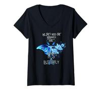 Mujer Gracioso Solo necesitamos un monarca y es una mariposa Floral Camiseta Cuello V