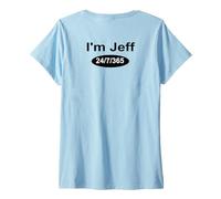 Mujer Gracioso Soy Jeff 24/7/365 Divertido Vídeos de Redes Sociales Humorístico Camiseta Cuello V