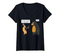 Mujer Gracioso Texto I Fight You with my Bear Hands oh Deer Camiseta Cuello V