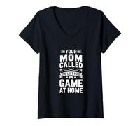 Mujer Gracioso Tu Mamá Te Llamó Dejó Tu Juego En Casa Camiseta Cuello V