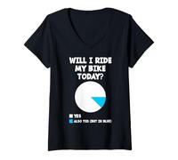 Mujer Gracioso ¿Voy a montar mi bicicleta hoy? | Amante de la bicicleta de ciclismo Camiseta Cuello V
