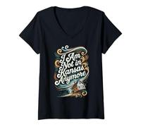 Mujer Gracioso Ya no en Kansas Camiseta Cuello V