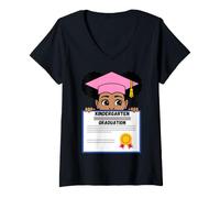 Mujer Graduación de jardín de Infantes, niña Negra, Escuela, niñas, niños pequeños Camiseta Cuello V