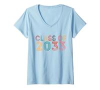 Mujer Graduación de la Clase de 2033 Grow with Me 2033 Camiseta Cuello V
