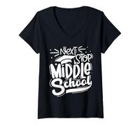 Mujer Graduación de la Escuela Secundaria Vintage Next Stop Last Day Camiseta Cuello V