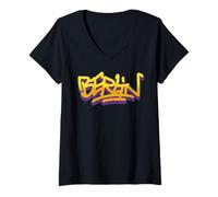 Mujer Graffiti City Berlin Hip Hop Fashion Classic Premium Camiseta Cuello V