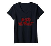 Mujer Graffiti In God We Trust Modern Street Art Print Camiseta Cuello V