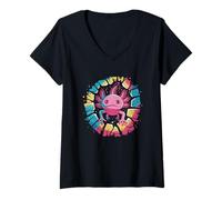 Mujer Graffiti Wall Art Ajolote Salamandra Ajolotes Camiseta Cuello V