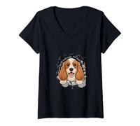 Mujer Graffiti Wall Art English Cocker Spaniel Camiseta Cuello V