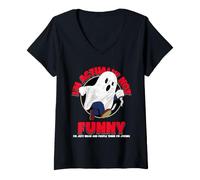 Mujer Gráfica de Fantasmas de I'm Actually Not Funny para Halloween Camiseta Cuello V
