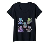 Mujer Gráfico 3D Aliens I Like Aliens More Than People I'm Alien Camiseta Cuello V