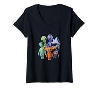 Mujer Gráfico 3D Aliens I Like Aliens More Than People I'm Alien Camiseta Cuello V