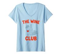 Mujer Gráfico artístico The Wine Club Tasting Vino Red Bottle Camiseta Cuello V