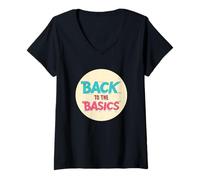 Mujer Gráfico Back to The Basics para un Look Atemporal Camiseta Cuello V