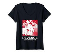 Mujer Gráfico de Anime Revenge Hate At First Sight Camiseta Cuello V