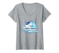 Mujer Gráfico de Aventura de Dinosaurios Jurassic World Camiseta Cuello V