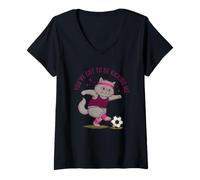 Mujer Gráfico de fútbol You've Got To Be Kicking Me Cat Camiseta Cuello V