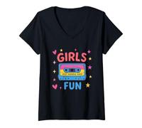 Mujer Gráfico de Girls Just Wanna Have Fun Party Vibes Camiseta Cuello V