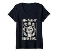 Mujer Gráfico de Igualdad con Cita de protesta de los Derechos Humanos Camiseta Cuello V