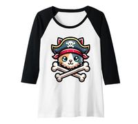 Mujer Gráfico del Capitán Pirata Cat Talk Like a Pirate Day Camiseta Manga Raglan