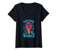 Mujer Gráfico Divertido de Helado Too Cool for This World Camiseta Cuello V