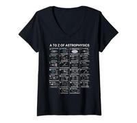 Mujer Gráfico Educativo de astrofísica A-Z Space Concepts Camiseta Cuello V
