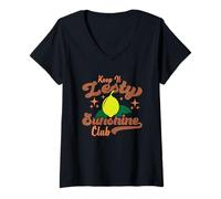 Mujer Gráfico Keep It Zesty Sunshine Club Camiseta Cuello V