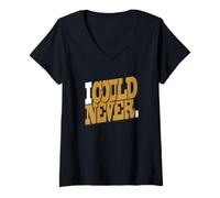 Mujer Gráfico marrón I Could Never Brown Camiseta Cuello V