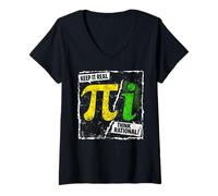 Mujer Gráfico matemático Keep It Real Think Rational Pi Camiseta Cuello V