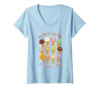 Mujer Gráfico para Amantes de los Helados de So Many Flavors So Little Time Camiseta Cuello V