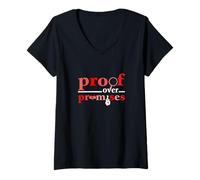 Mujer Gráfico Rojo a Prueba de Color sobre promesas Rojas Camiseta Cuello V