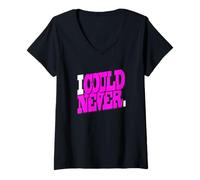 Mujer Gráfico rosa I Could Never Pink Camiseta Cuello V