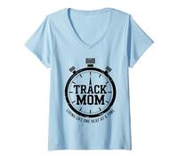 Mujer Gráfico Track Mom Living Life One Heat At A Time Camiseta Cuello V