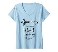 Mujer Grammy Forever Our Heart Belongs - Cool Proud Family Grandma Camiseta Cuello V