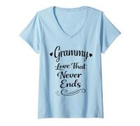 Mujer Grammy Love That Never Ends - Orgullosa Familia Abuela Camiseta Cuello V