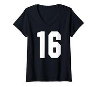 Mujer Gran # 16 Jersey Número 16 Uniforme Mayor Jugador Favorito De Fan Camiseta Cuello V