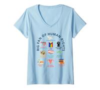 Mujer Gran Fan de los Derechos Humanos | Libertad para Todos Diseño de Igualdad Camiseta Cuello V
