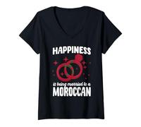 Mujer Gran Matrimonio Marroquí Diciendo Marruecos Esposa Marido Camiseta Cuello V